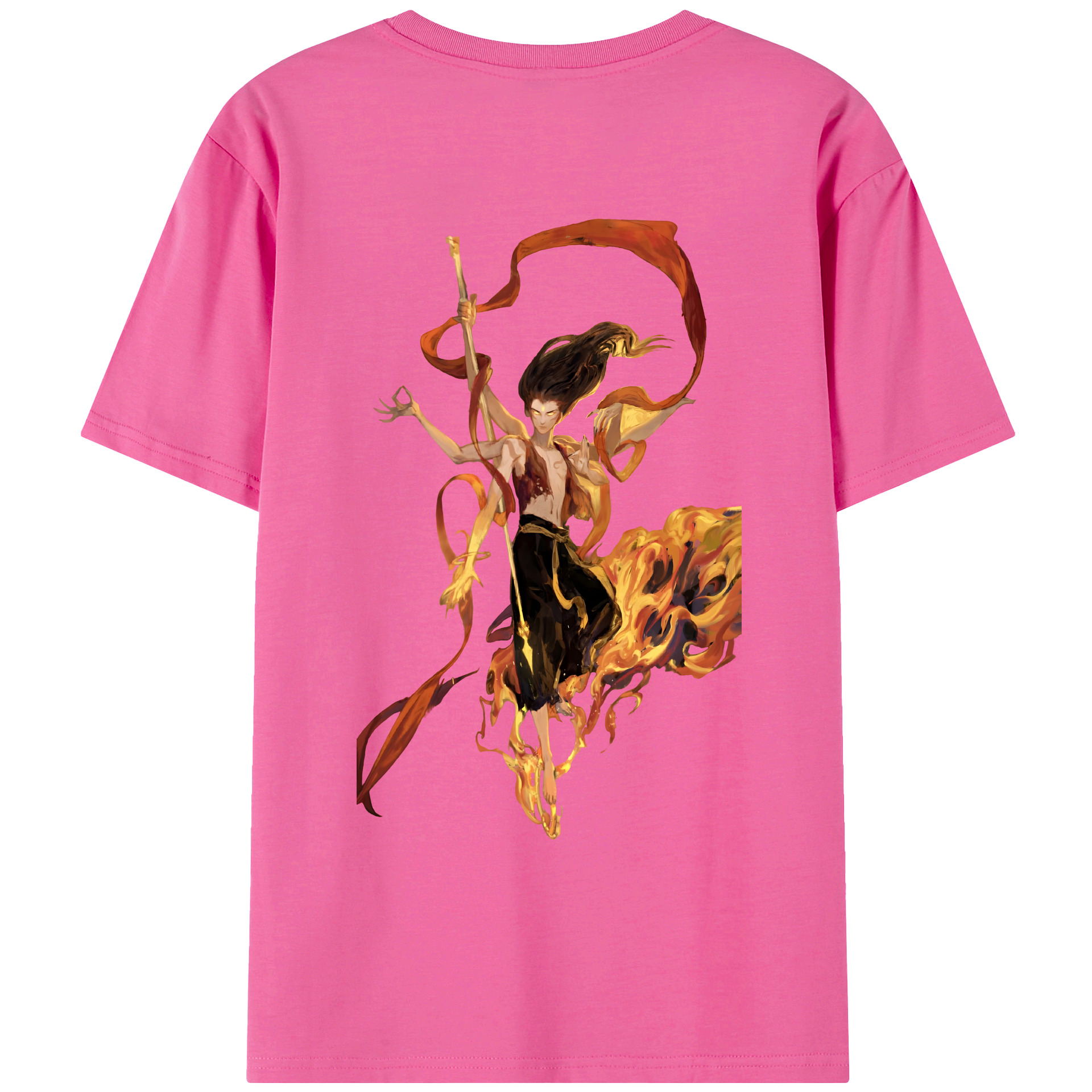 （画像用） Ne Zha 2 ナタ 魔童の大暴れ レディース半袖Tシャツ(バックプリント)